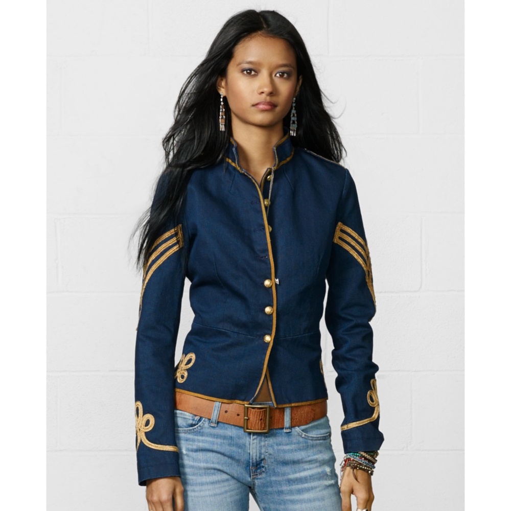 Ralph Lauren Women's Denim Supply Military Officer Jacket